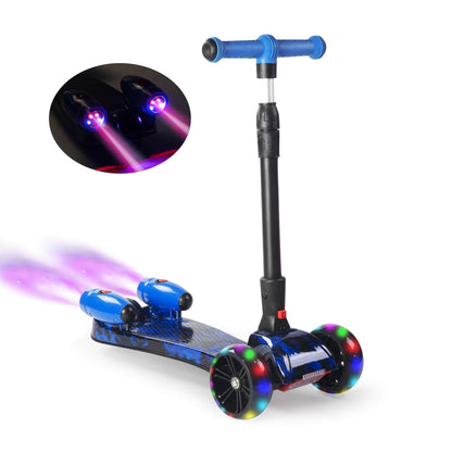 Tri Wheel Kick Scooter with LED Wheels and Rocket Boosters
