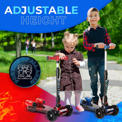 Tri Wheel Kick Scooter with LED Wheels and Rocket Boosters