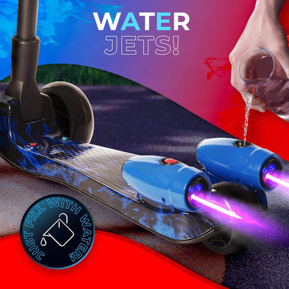 Tri Wheel Kick Scooter with LED Wheels and Rocket Boosters